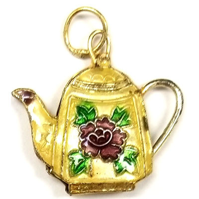 ENAMEL TEAPOT(B) 27X28MM YELLOW
